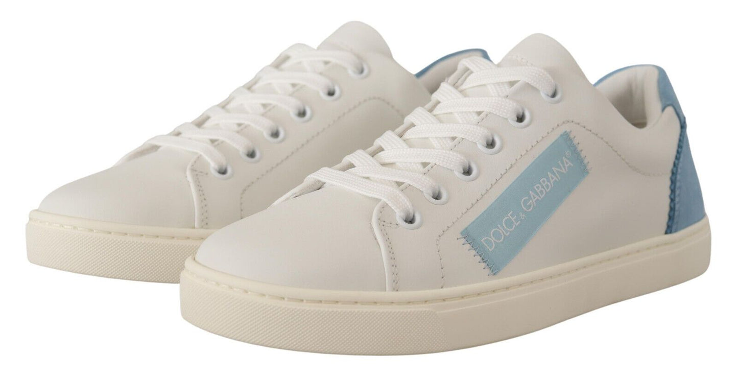 Baskets basses Dolce &amp; Gabbana en cuir blanc et bleu