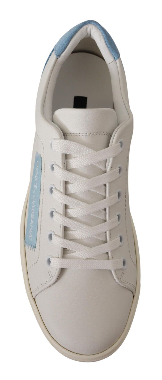Baskets basses Dolce &amp; Gabbana en cuir blanc et bleu