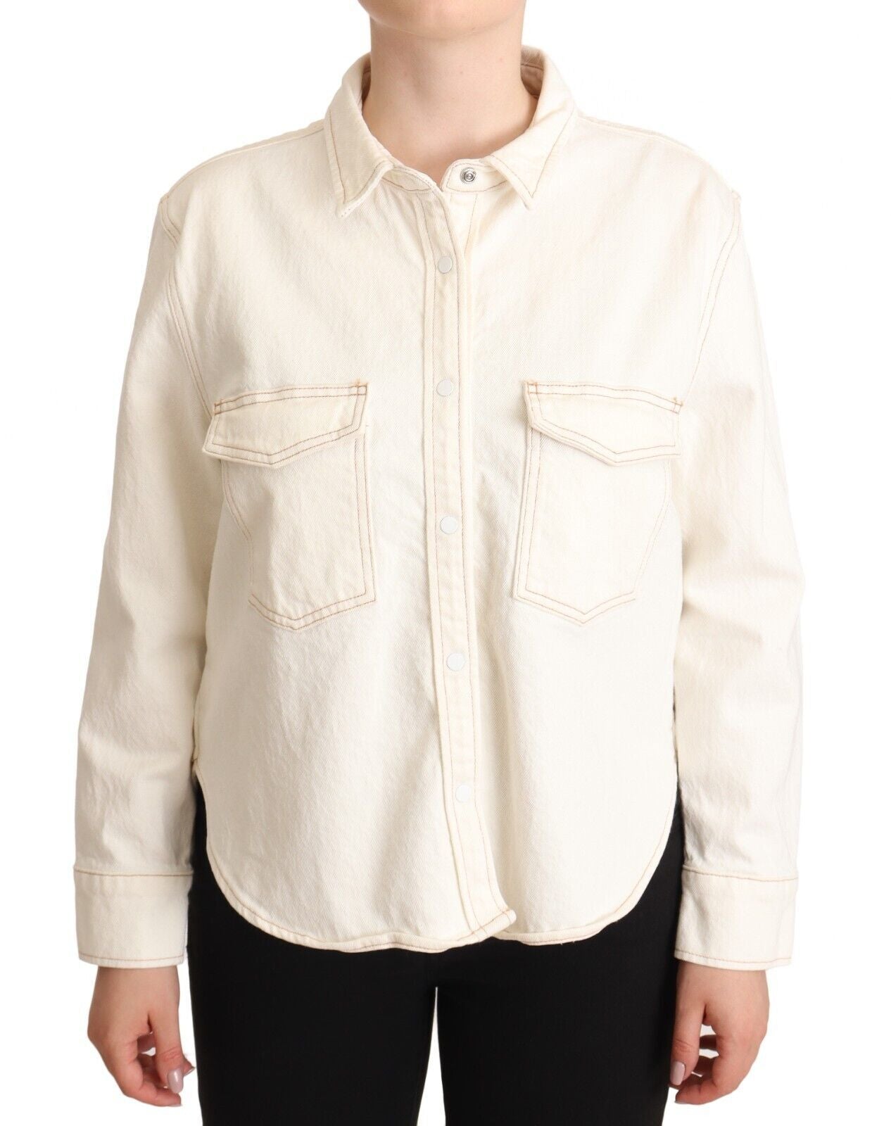 Polo Levi's blanc en coton à col boutonné et manches longues
