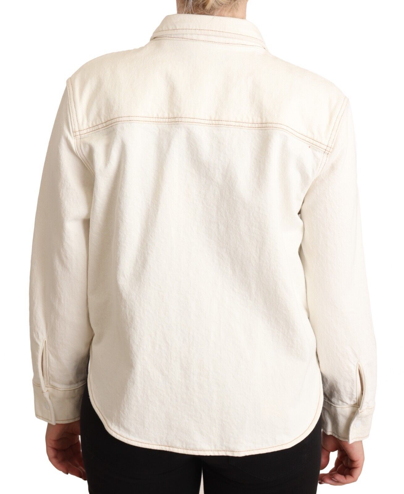 Polo Levi's blanc en coton à col boutonné et manches longues