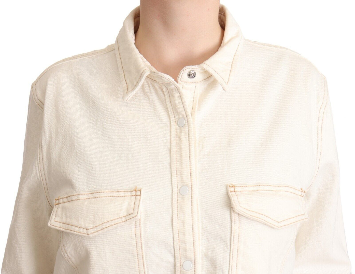 Polo Levi's blanc en coton à col boutonné et manches longues