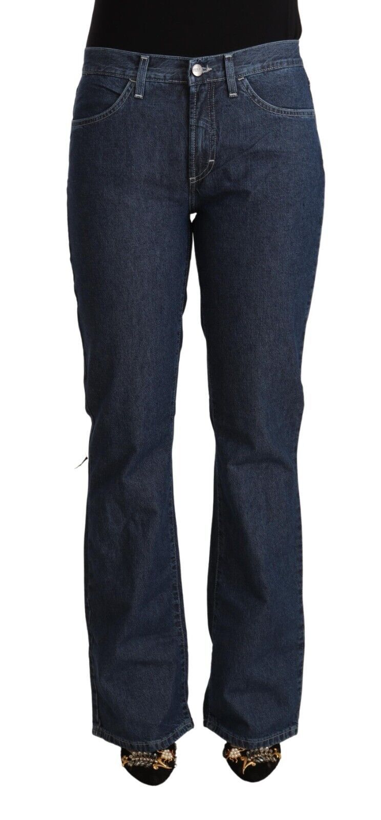 GF Ferre – Blaue Schlagjeans aus Baumwolle mit mittlerer Taille