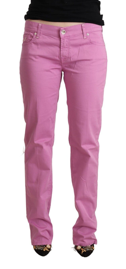 Jean fuselé taille basse en coton rose Jacob Cohen