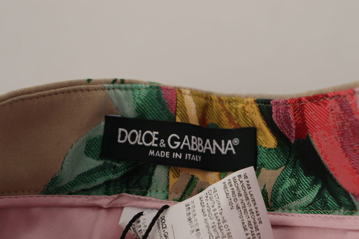 Dolce &amp; Gabbana Robe à fleurs beige Pantalon taille haute formel