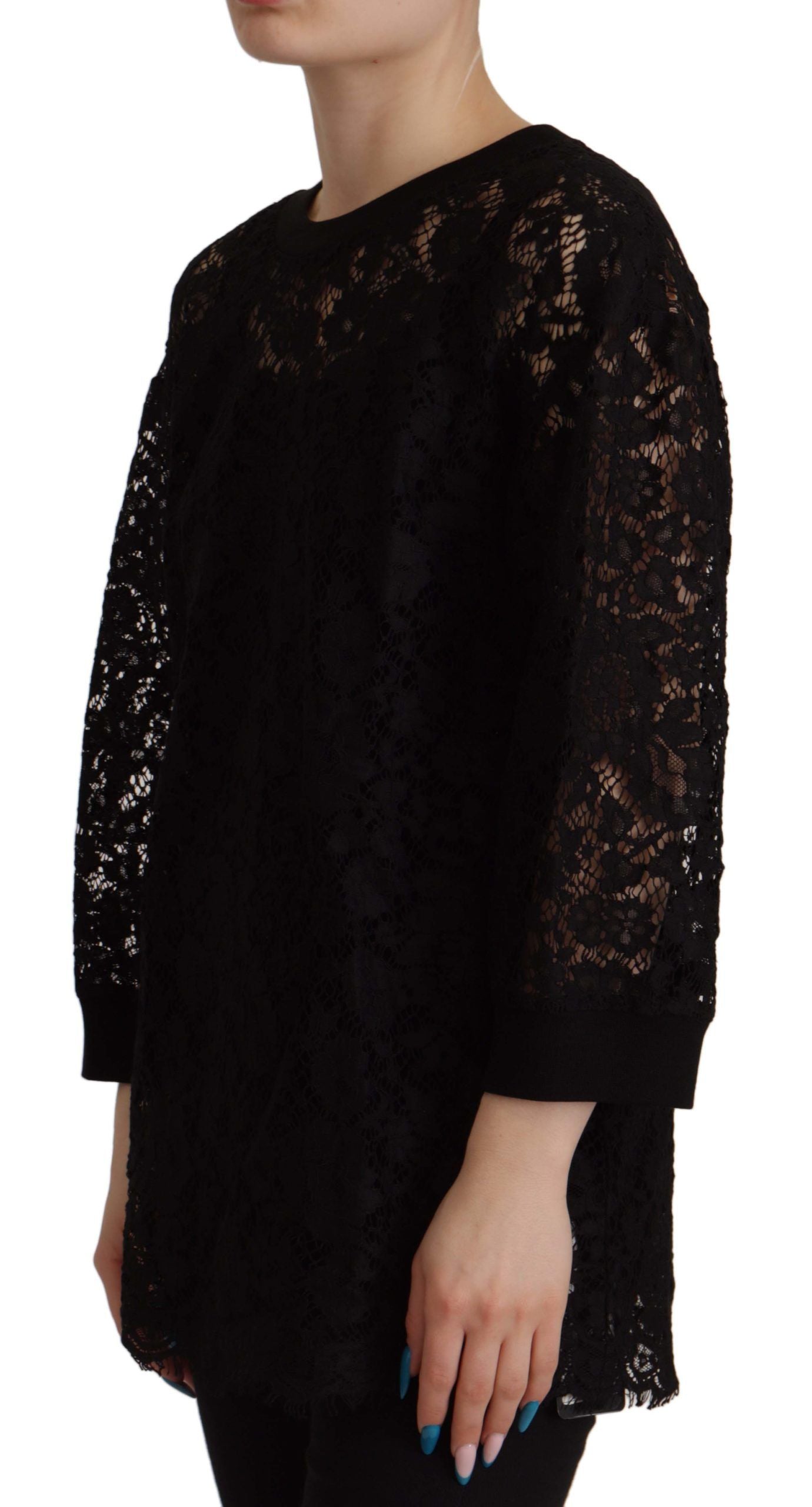 Chemisier Sicily en dentelle florale noire Dolce &amp; Gabbana