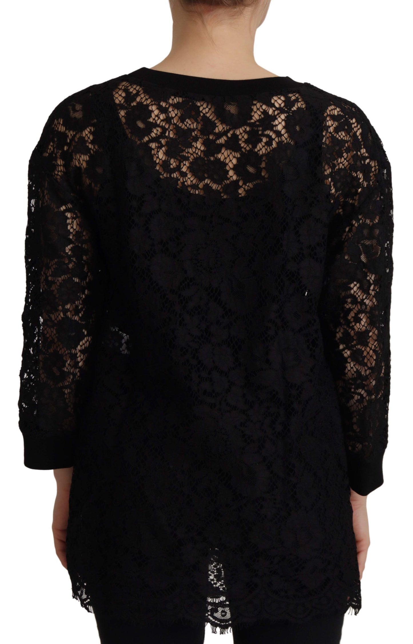 Chemisier Sicily en dentelle florale noire Dolce &amp; Gabbana
