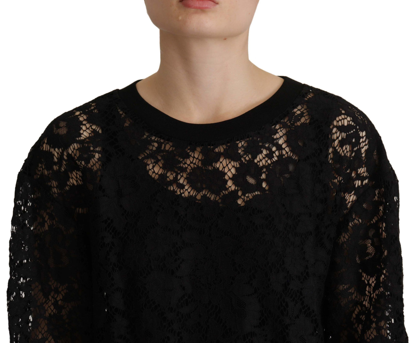 Chemisier Sicily en dentelle florale noire Dolce &amp; Gabbana