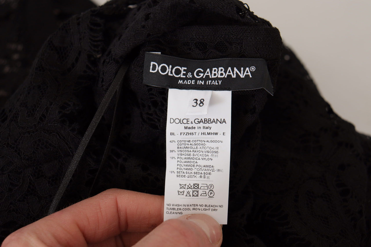 Chemisier Sicily en dentelle florale noire Dolce &amp; Gabbana