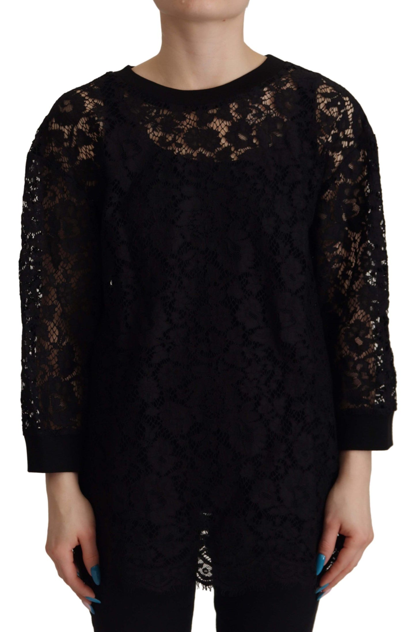 Chemisier Sicily en dentelle florale noire Dolce &amp; Gabbana
