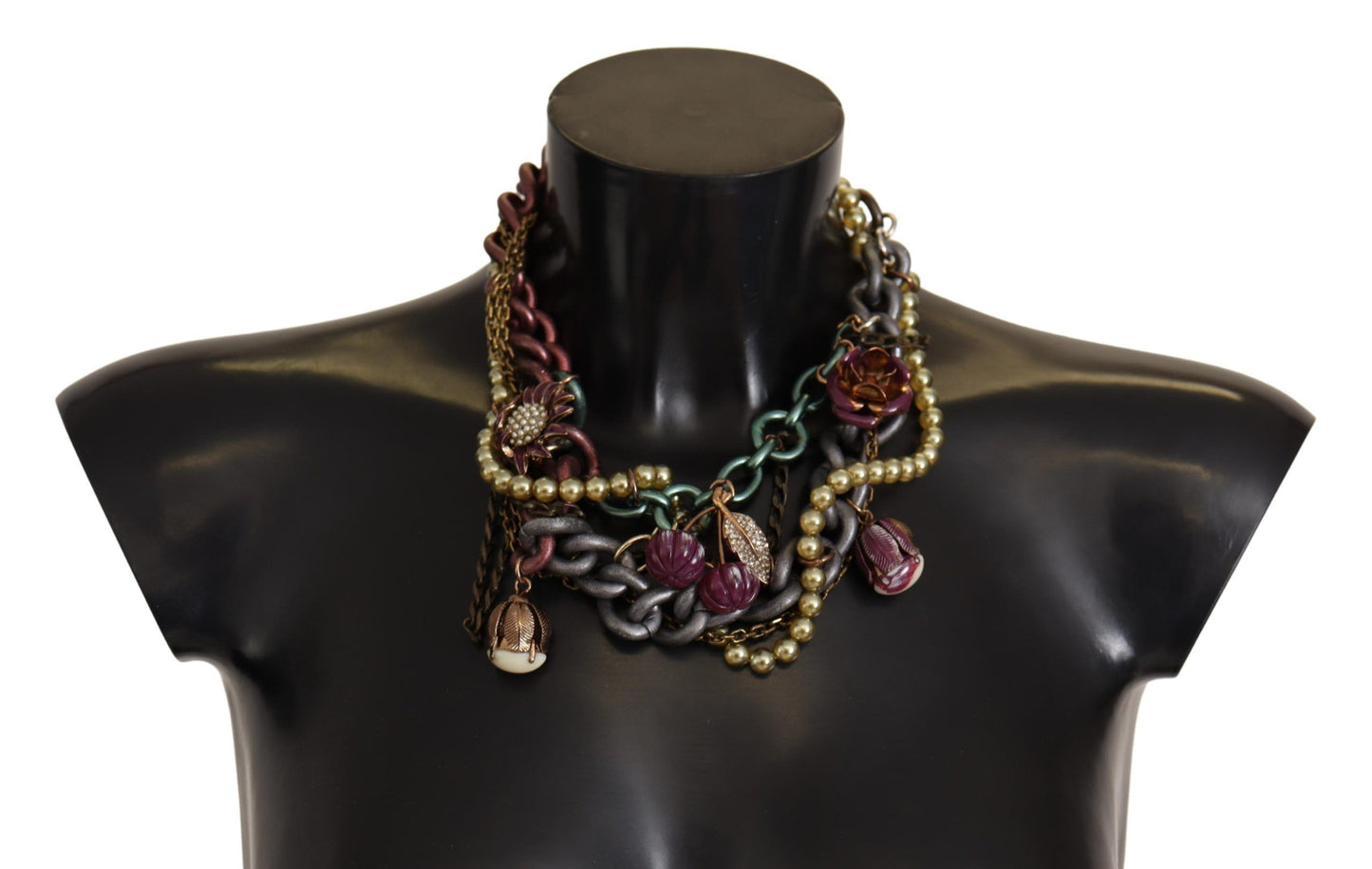 Dolce &amp; Gabbana – Statement-Halskette „Sicily“ aus goldenem Messing mit Blumen- und Kristallverzierung