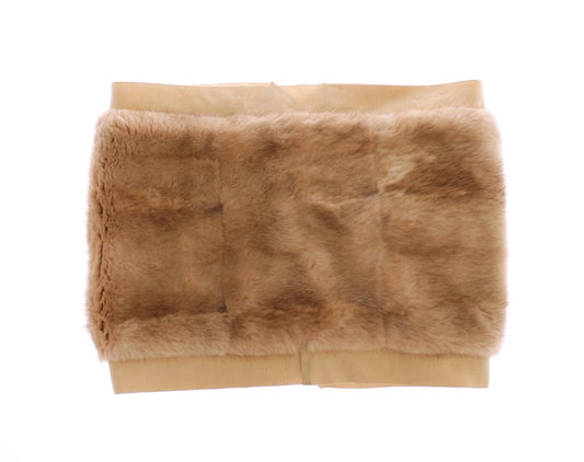 Foulard en fourrure de vison beige Dolce &amp; Gabbana