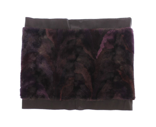 Foulard en fourrure de vison violet Dolce &amp; Gabbana