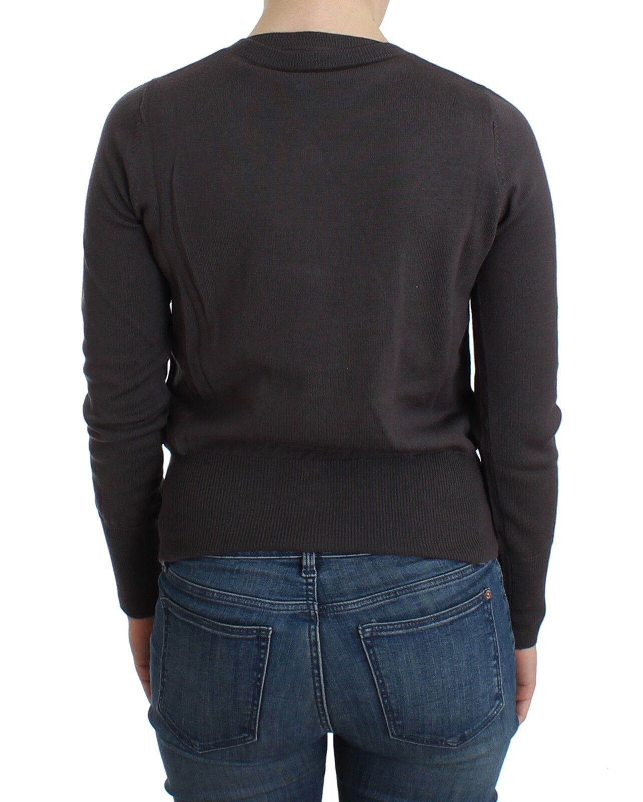 Pull en maille cardigan à paillettes en laine violette John Galliano