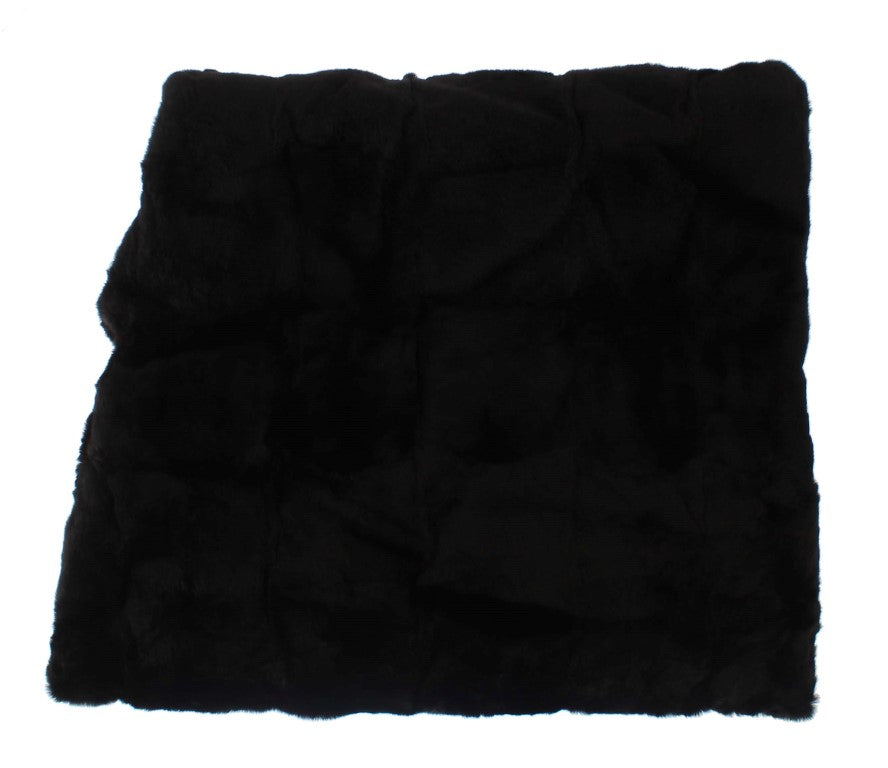Bonnet écharpe à capuche en fourrure de belette noire Dolce &amp; Gabbana