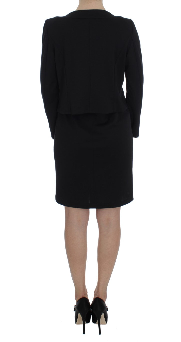 Ensemble robe fourreau extensible noire et pull BENCIVENGA