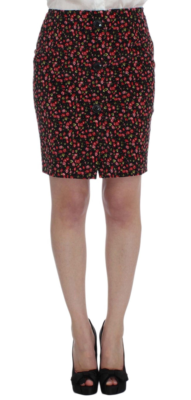 Costume noir à fleurs multicolores BENCIVENGA