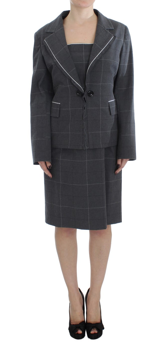 Ensemble tailleur fourreau extensible gris BENCIVENGA