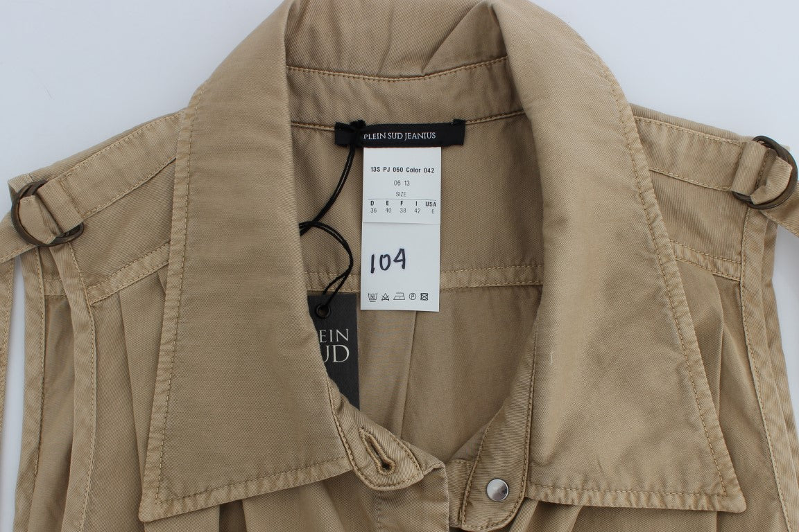 Chemise sans manches en coton beige PLEIN SUD