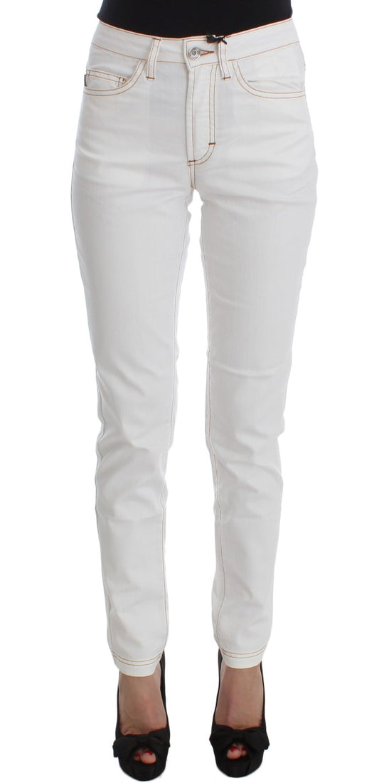 Jean slim Cavalli en coton mélangé blanc
