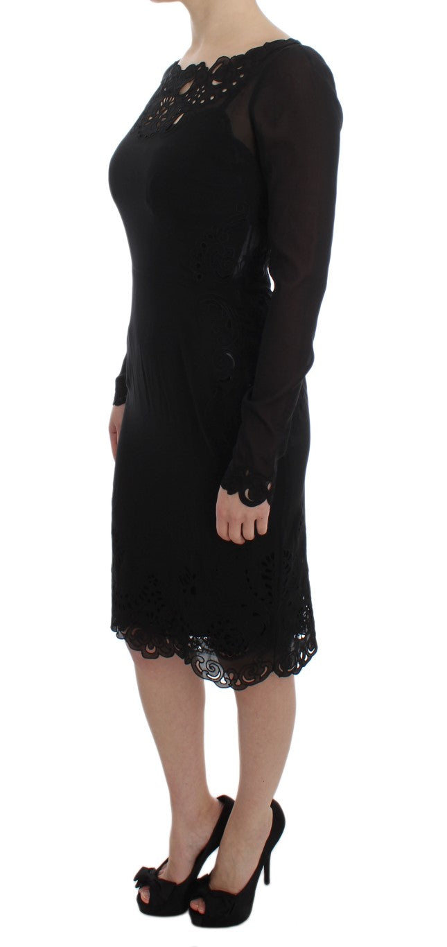 Robe fourreau en soie stretch noire Dolce &amp; Gabbana