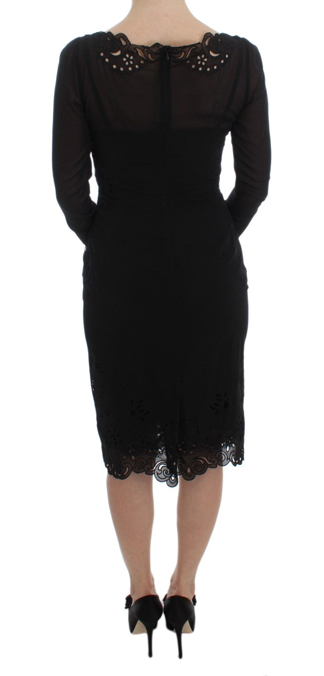 Robe fourreau en soie stretch noire Dolce &amp; Gabbana