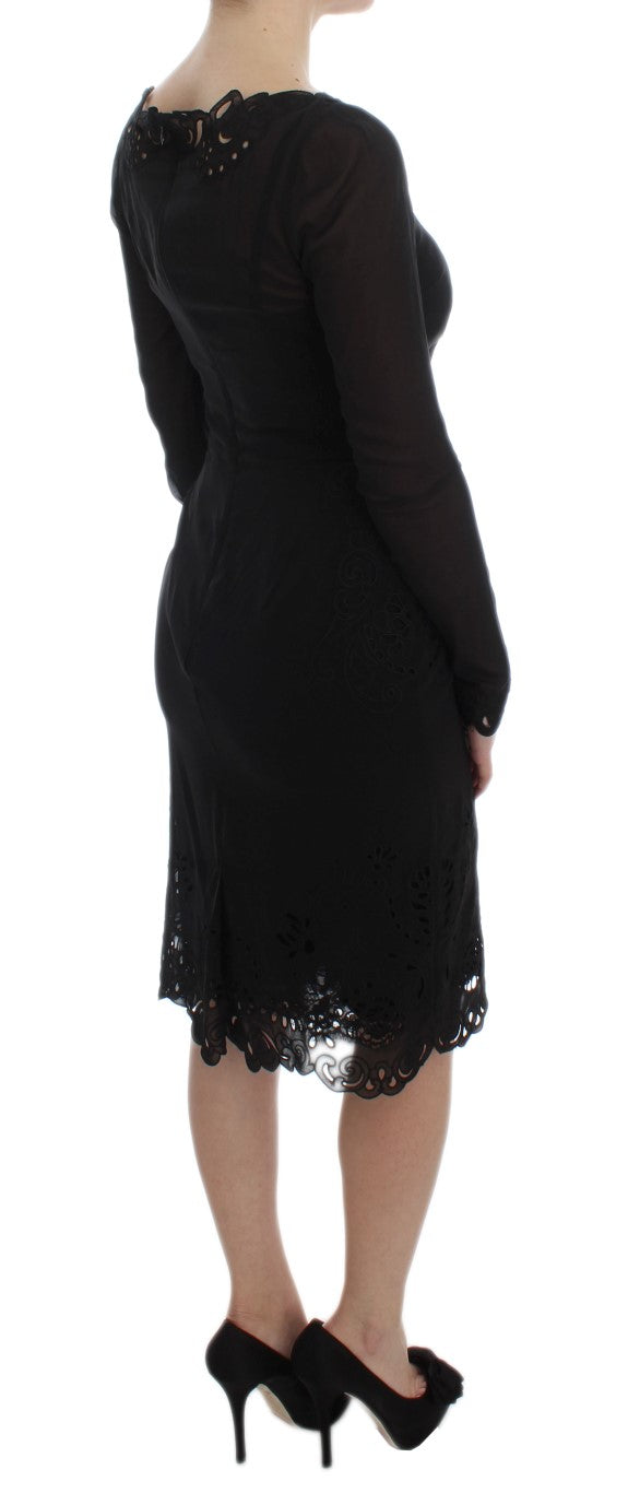 Robe fourreau en soie stretch noire Dolce &amp; Gabbana