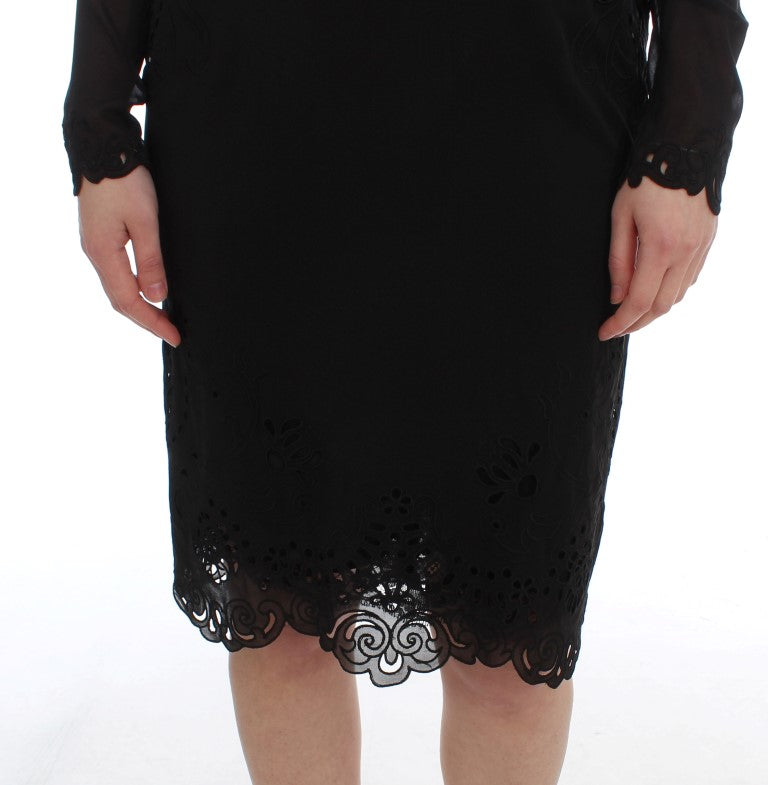 Robe fourreau en soie stretch noire Dolce &amp; Gabbana
