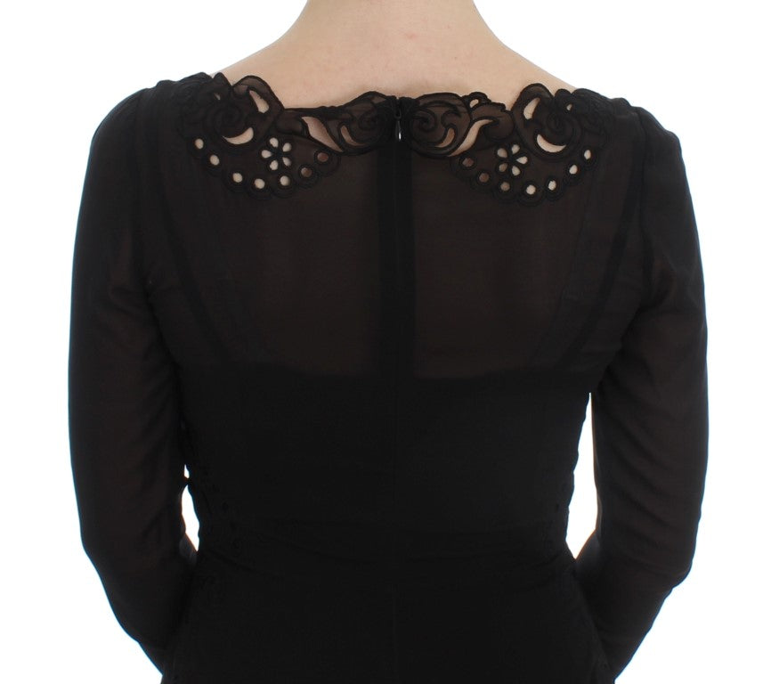 Robe fourreau en soie stretch noire Dolce &amp; Gabbana