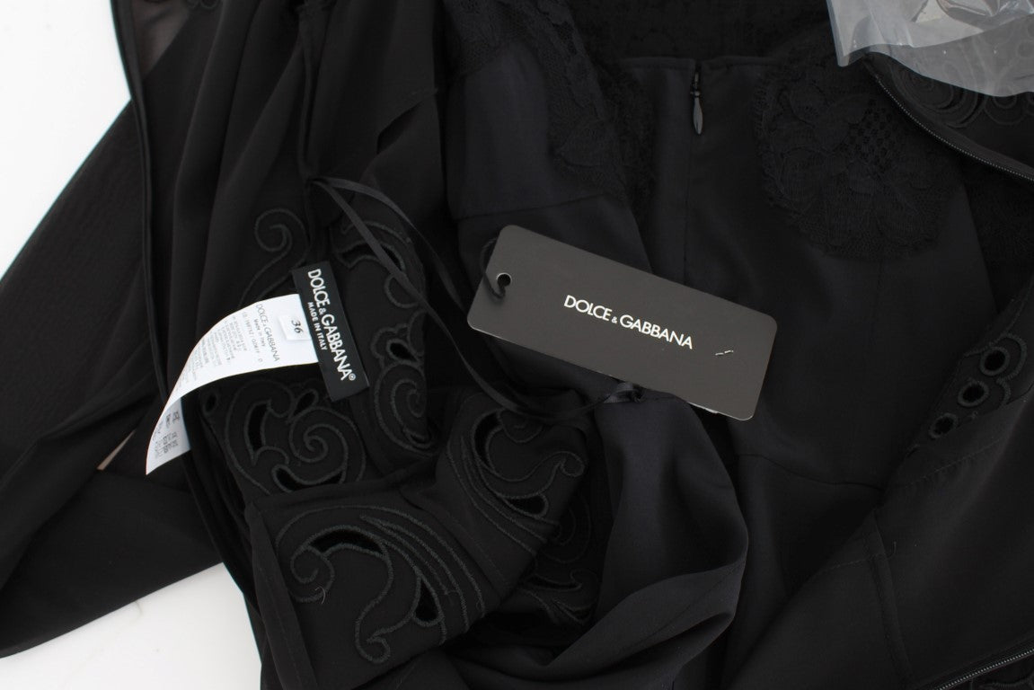 Robe fourreau en soie stretch noire Dolce &amp; Gabbana
