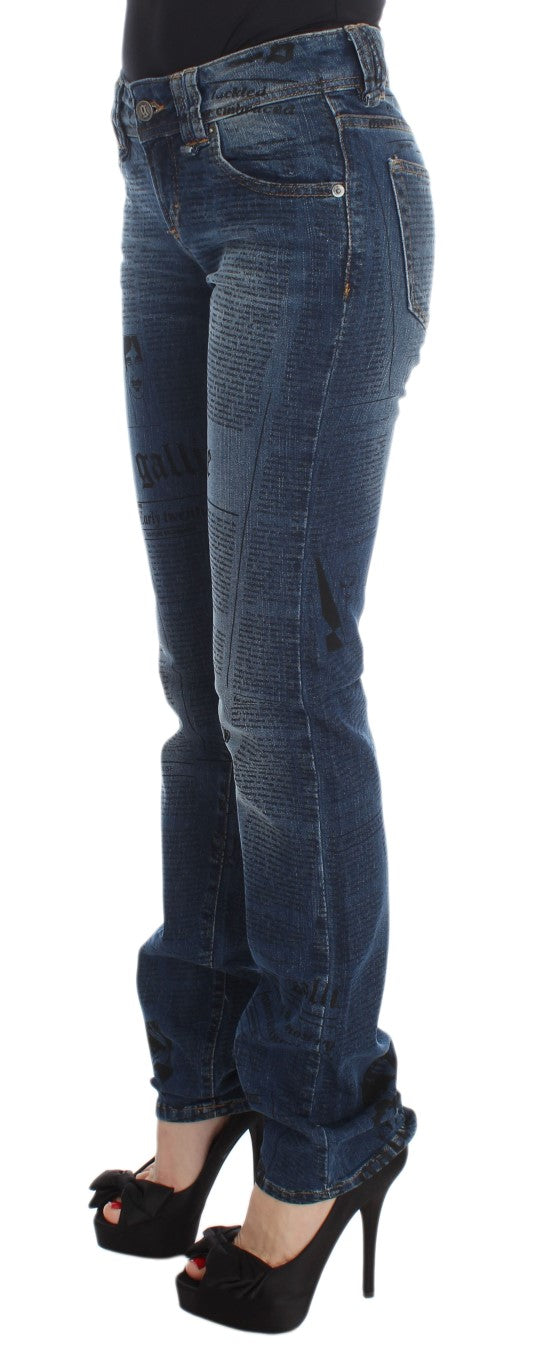 Jean bootcut slim en coton mélangé délavé bleu John Galliano