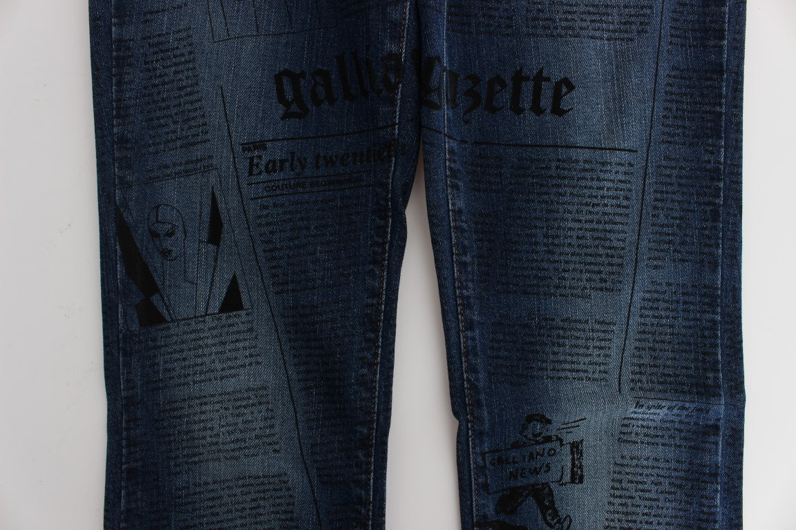Jean bootcut slim en coton mélangé délavé bleu John Galliano