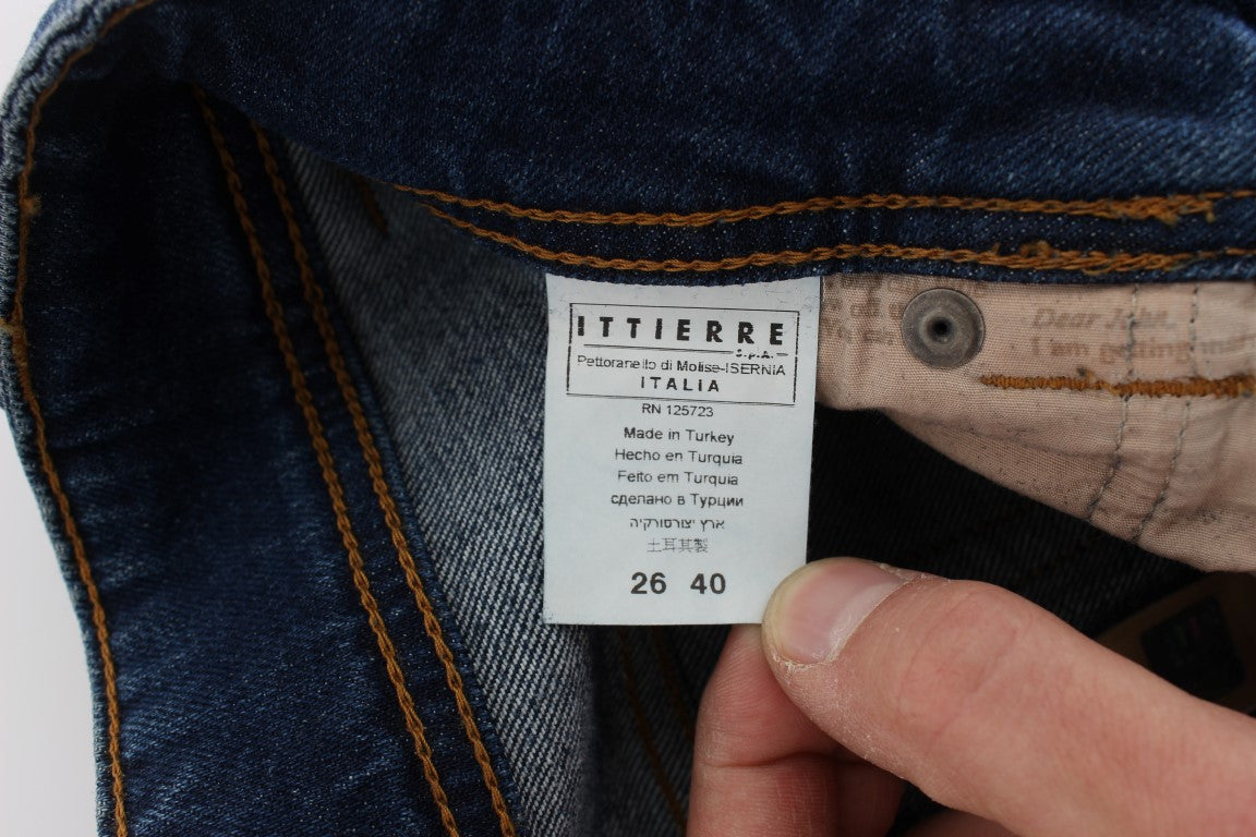 Jean bootcut slim en coton mélangé délavé bleu John Galliano