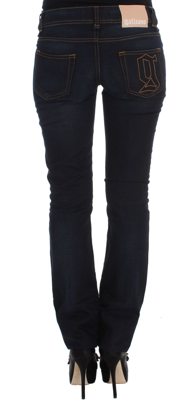 Jean slim en coton délavé bleu John Galliano