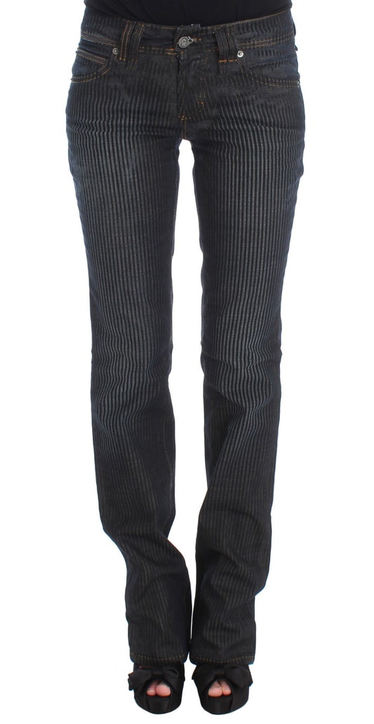 Jean bootcut slim en coton mélangé délavé bleu John Galliano