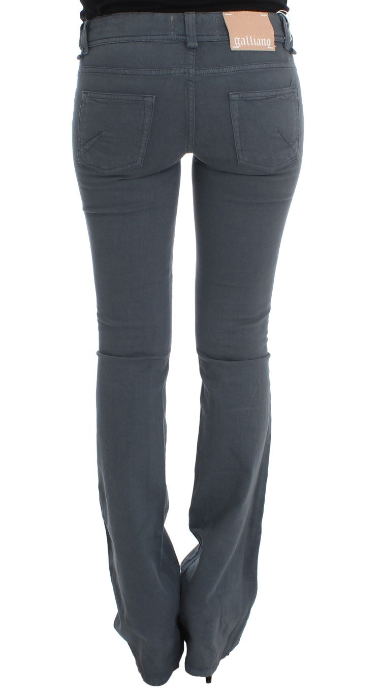 Jean bootcut slim en coton mélangé bleu John Galliano