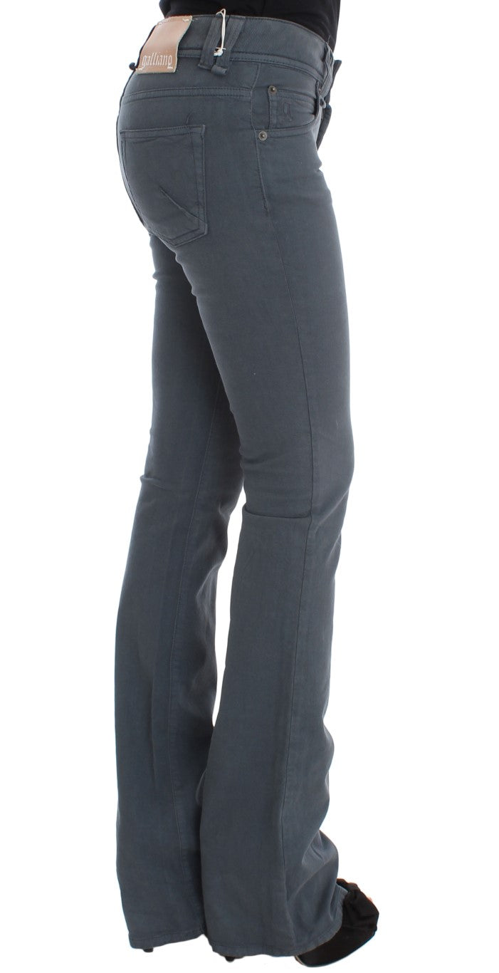 Jean bootcut slim en coton mélangé bleu John Galliano