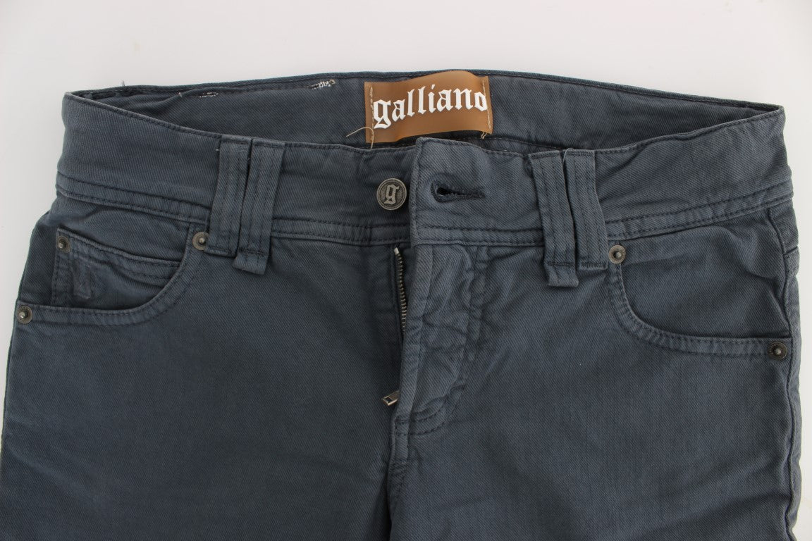 Jean bootcut slim en coton mélangé bleu John Galliano