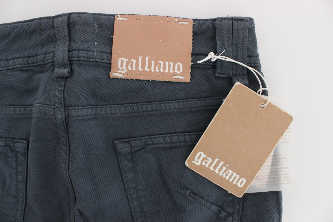 Jean bootcut slim en coton mélangé bleu John Galliano