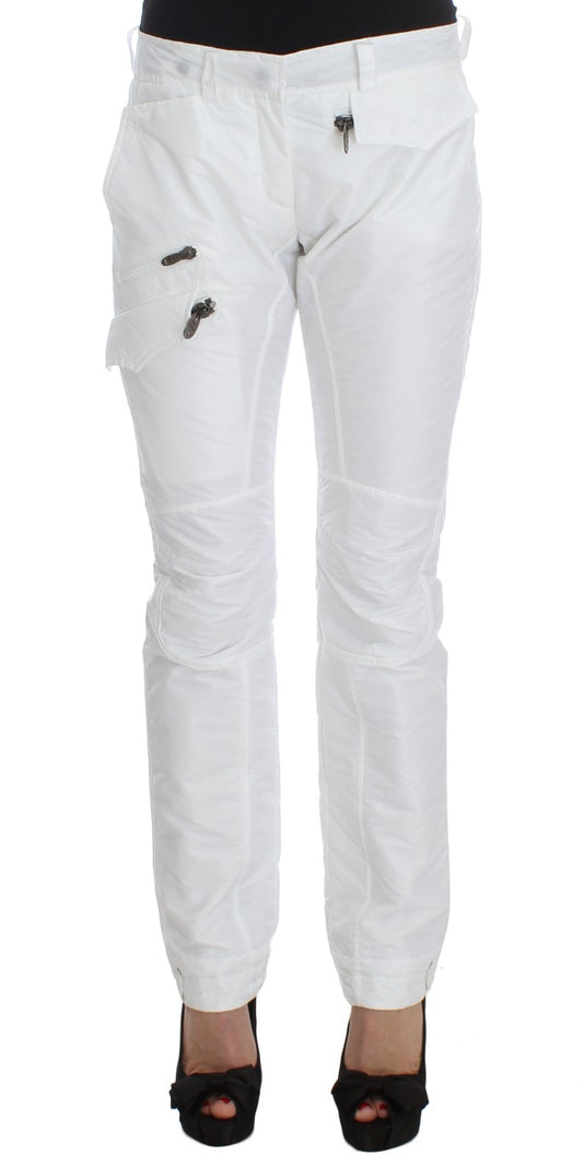 Ermanno Scervino – Gepolsterte Cargohose aus weißem Nylon in Slim Fit