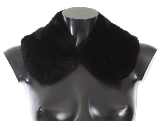 Écharpe à col en fourrure de vison noire Dolce &amp; Gabbana