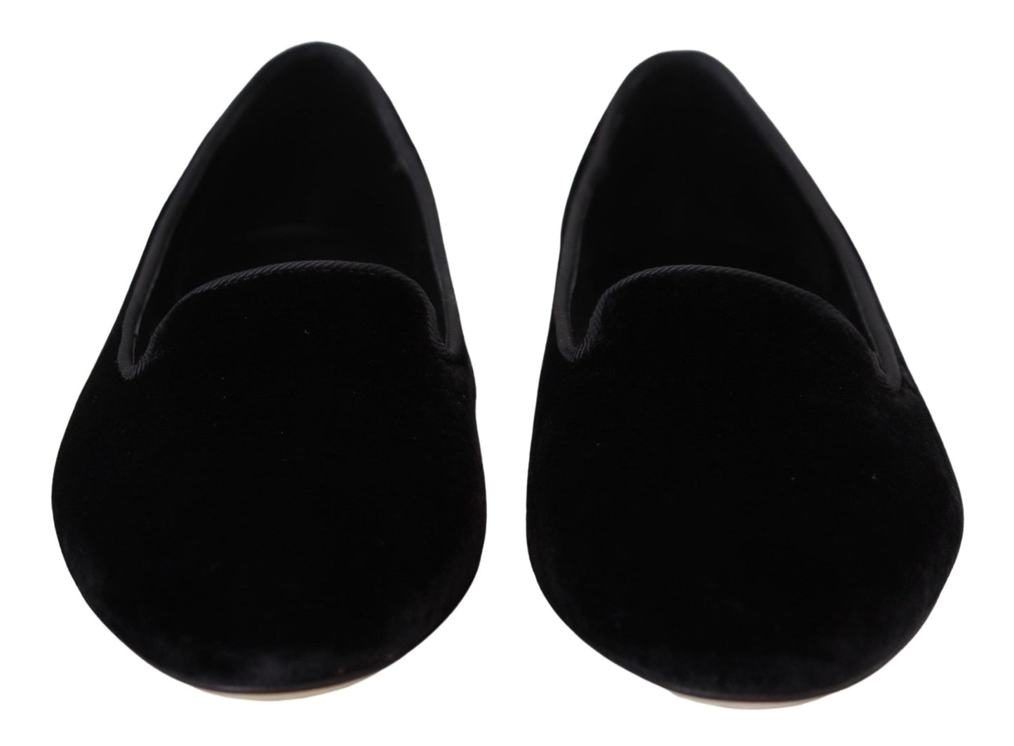 Mocassins plats à enfiler en velours noir Dolce &amp; Gabbana
