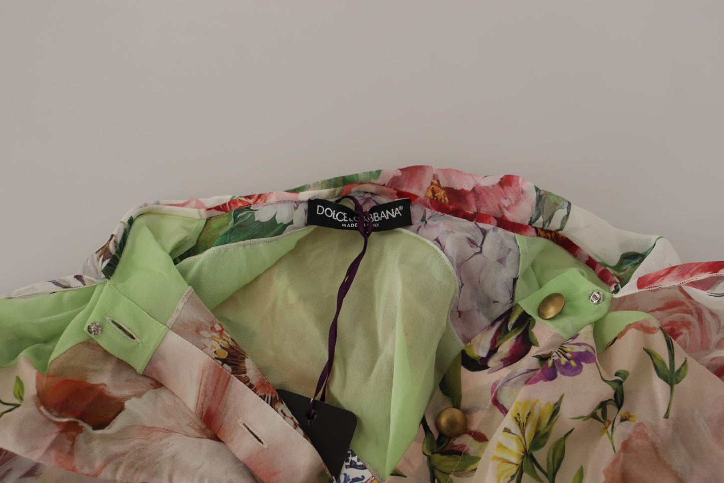 Chemisier à col lavallière Dolce &amp; Gabbana à motif patchwork floral multicolore