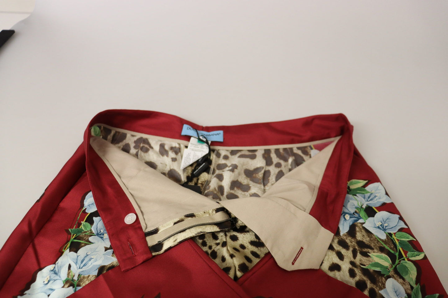 Pantalon taille moyenne imprimé léopard multicolore Dolce &amp; Gabbana