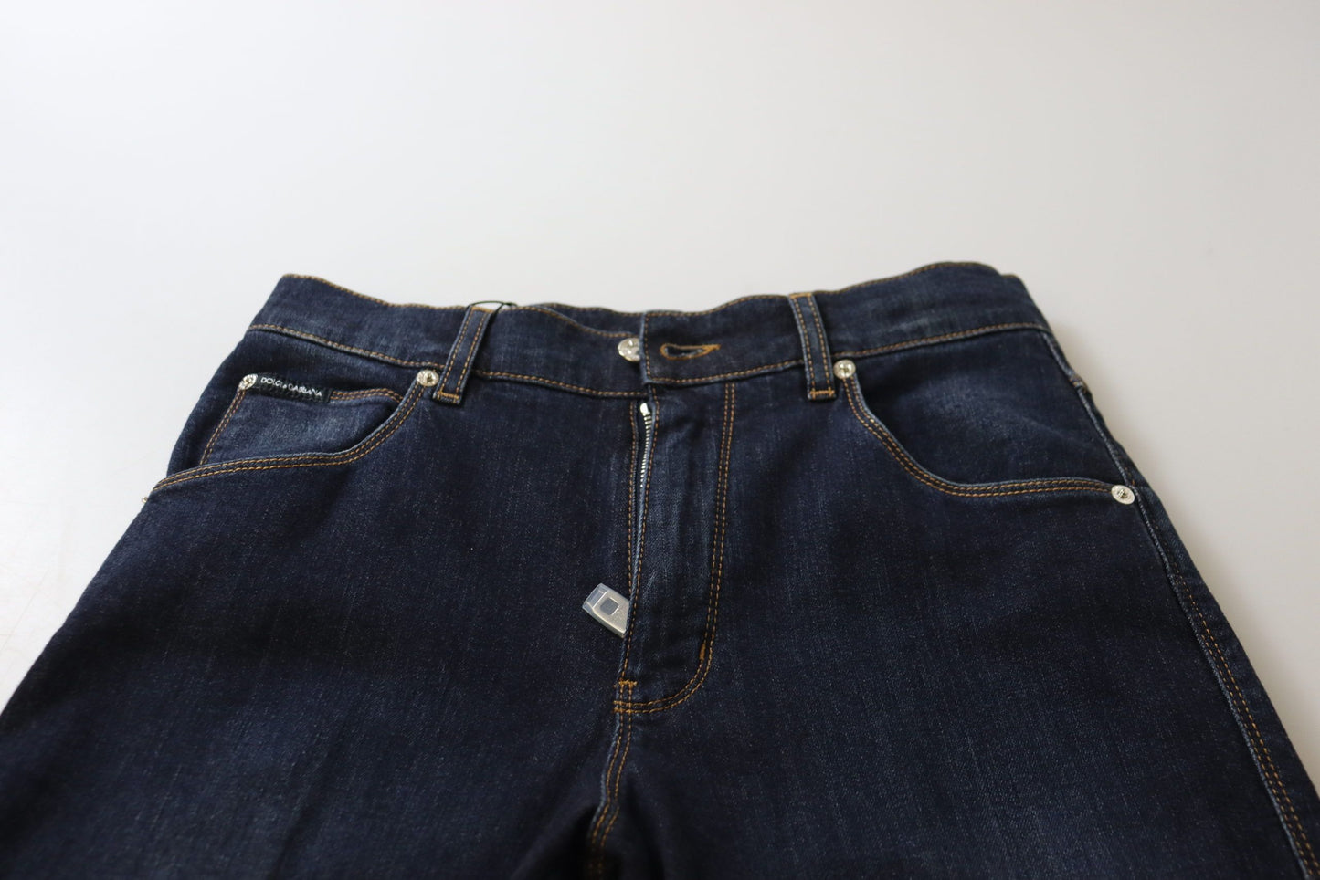 Jean skinny taille haute en coton bleu Dolce &amp; Gabbana
