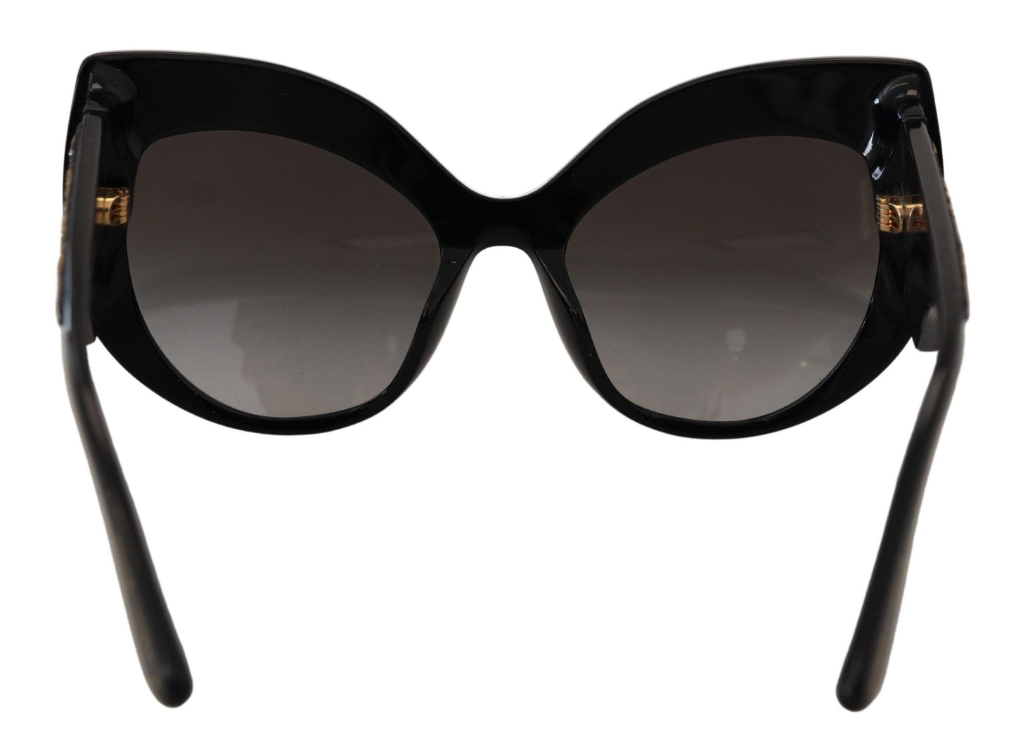 Lunettes de soleil papillon polarisées Dolce &amp; Gabbana à paillettes noires et dorées DG4326
