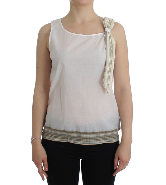 Ermanno Scervino Weißes Top Bluse Tank Shirt Ärmellos