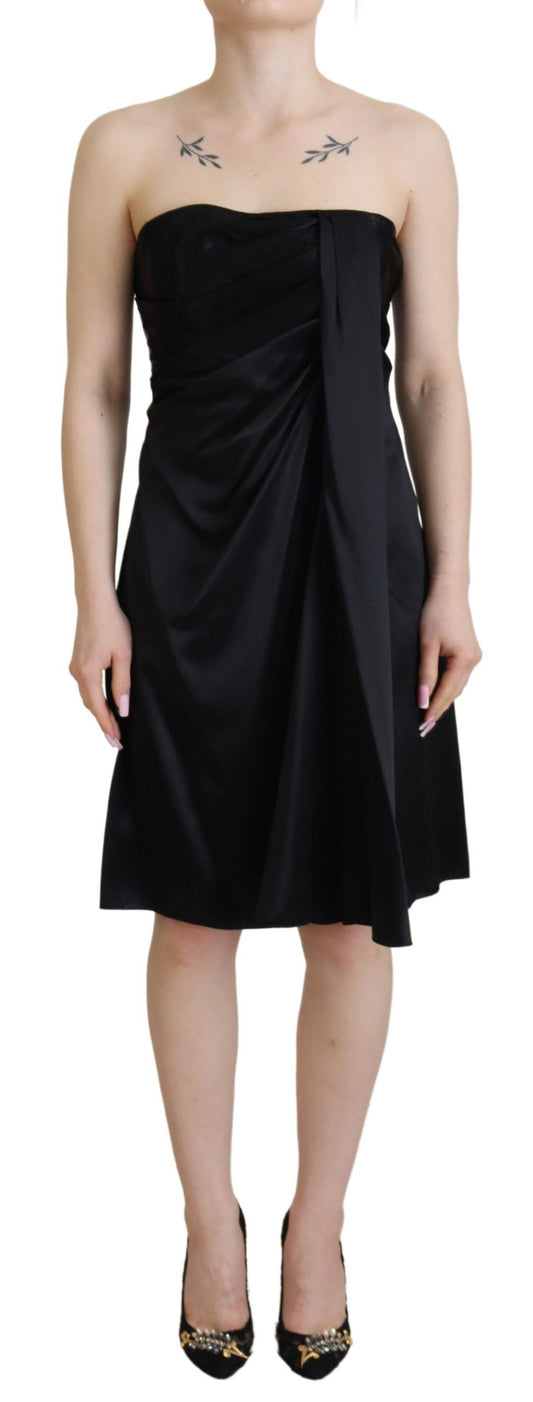 Robe de soirée courte en soie noire Dolce &amp; Gabbana