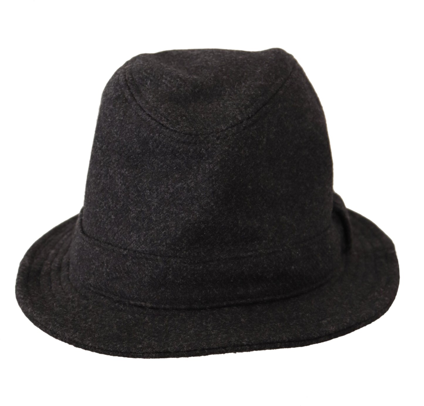 Chapeau Fedora Trilby en laine vierge grise avec logo Dolce &amp; Gabbana