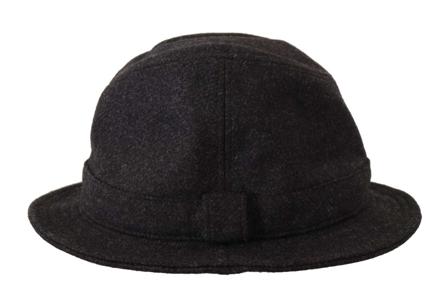 Chapeau Fedora Trilby en laine vierge grise avec logo Dolce &amp; Gabbana
