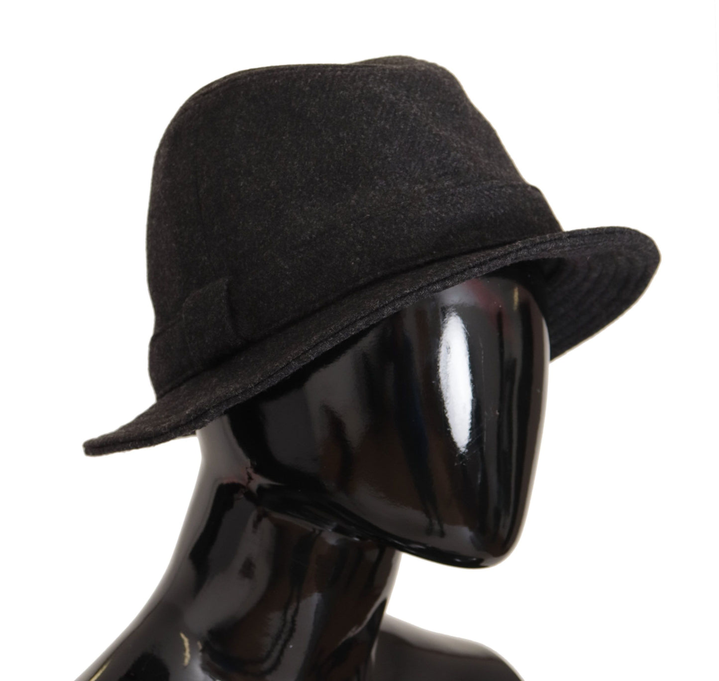Chapeau Fedora Trilby en laine vierge grise avec logo Dolce &amp; Gabbana